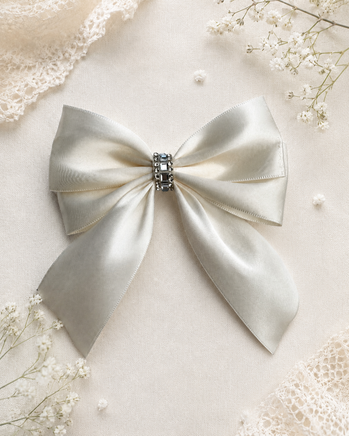The Signature Rhinestone Satin Bow