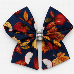 Angled product view of Apple Orchard, 6-inch fall hair bow