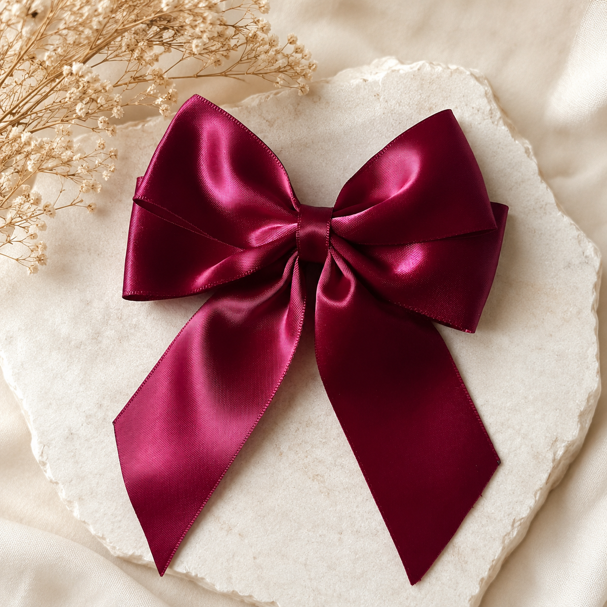 Alternate product view of The Signature Satin Bow, approximately 5.5-inch satin hair bow