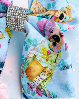 Girls blue dog boutique hair accessory