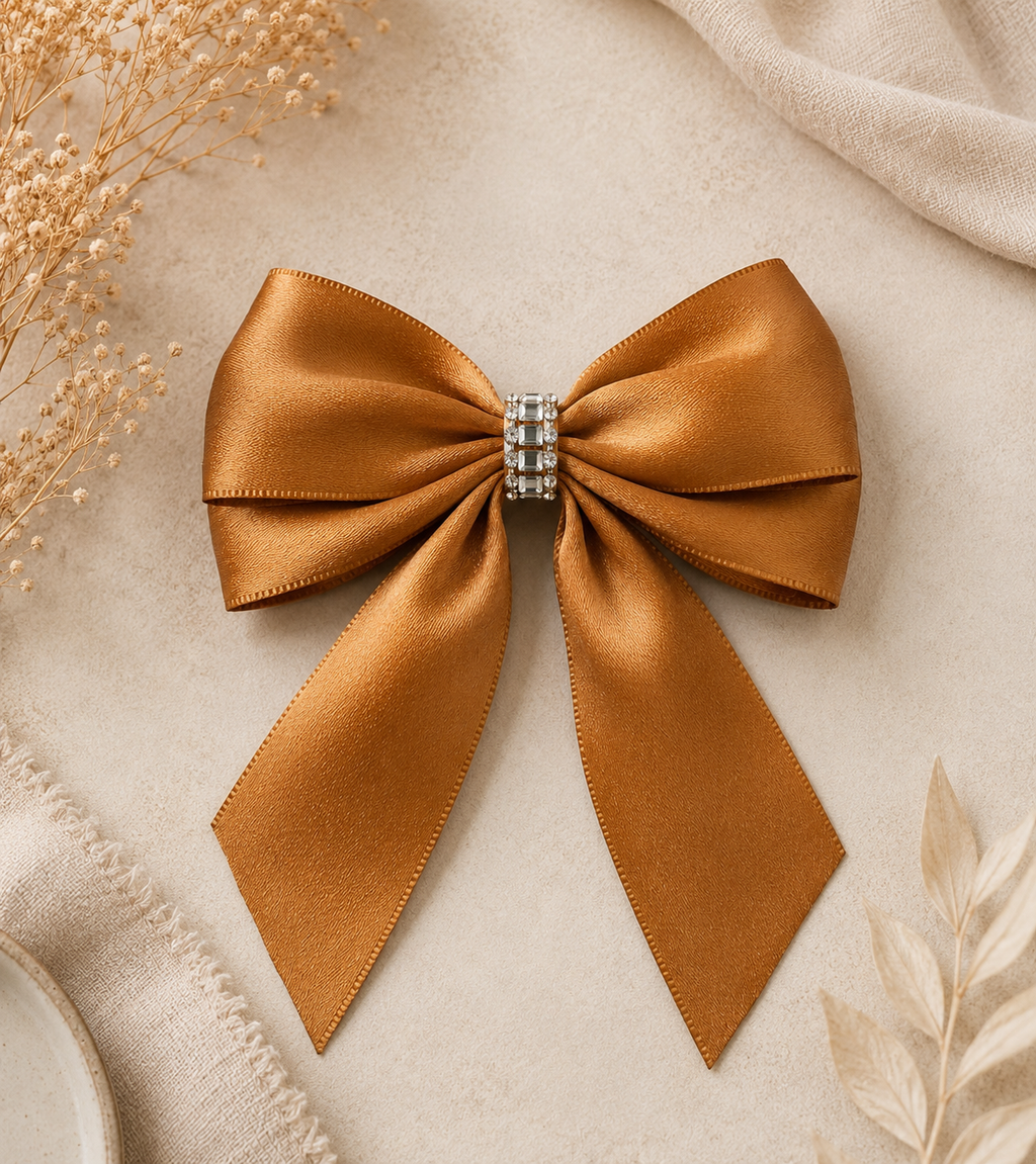 The Signature Rhinestone Satin Bow