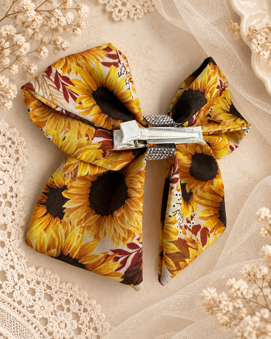 Sunflower boutique bow styled for girls fall outfits and photos