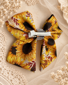 Sunflower boutique bow styled for girls fall outfits and photos
