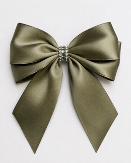 Alternate product view of The Signature Rhinestone Satin Bow, approximately 5.5-inch satin hair bow