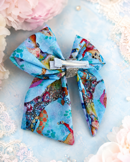 Blue dog print girls hair accessory