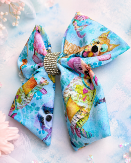 Blue puppy boutique statement bow