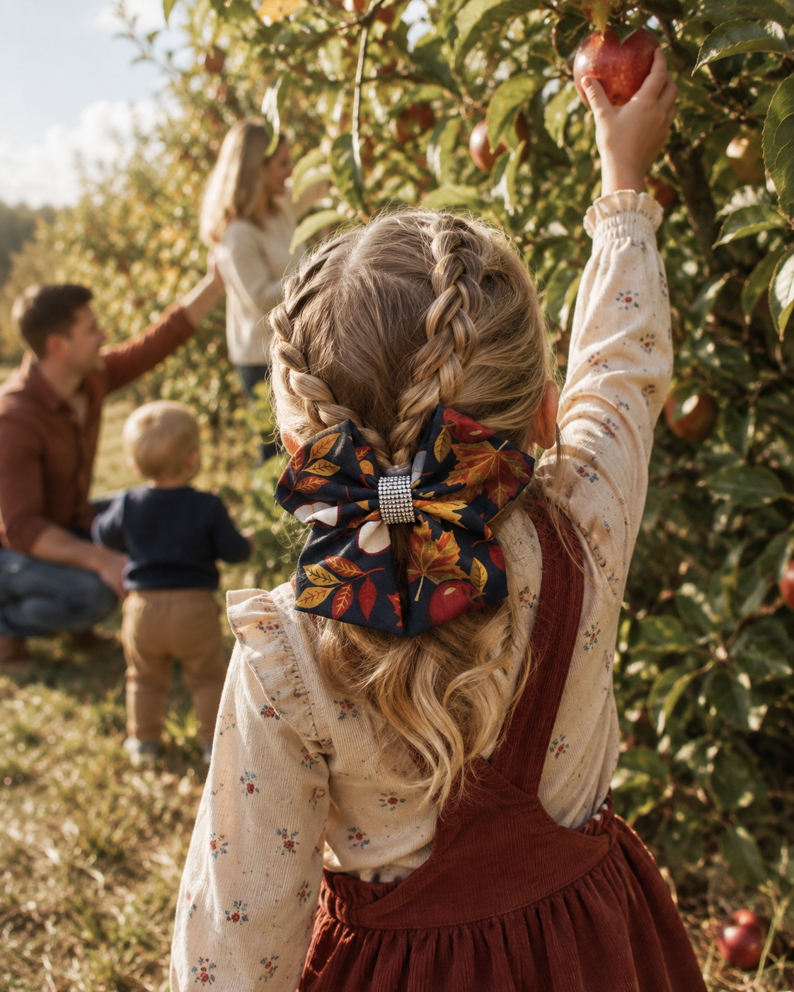 Alternate product view of Apple Orchard, 6-inch fall hair bow