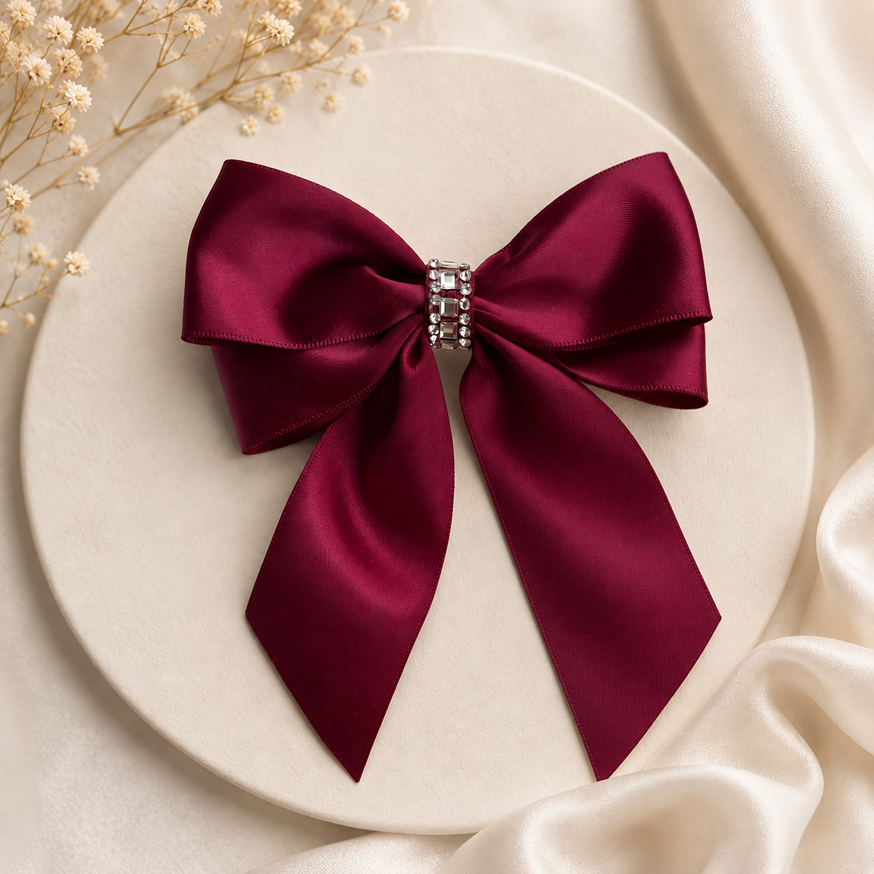 The Signature Rhinestone Satin Bow