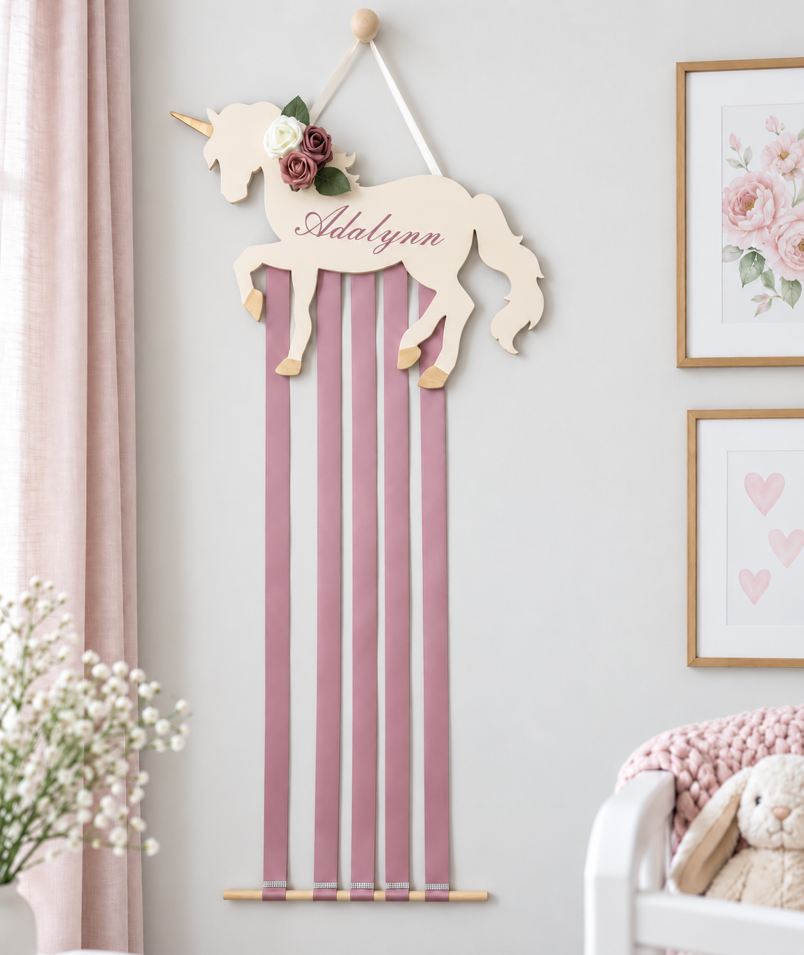 Enchanted Ever After Personalized Unicorn Bow Holder