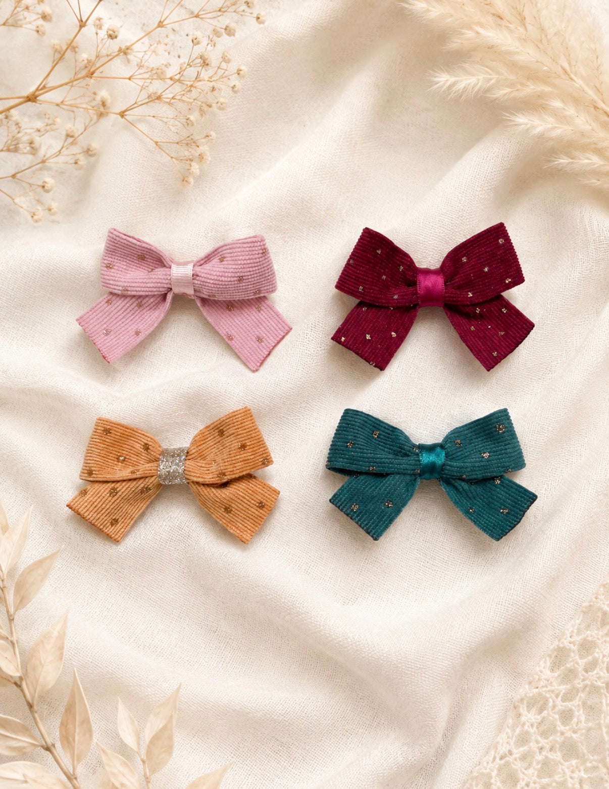 Little Stardust Corduroy - 2 Bow Set